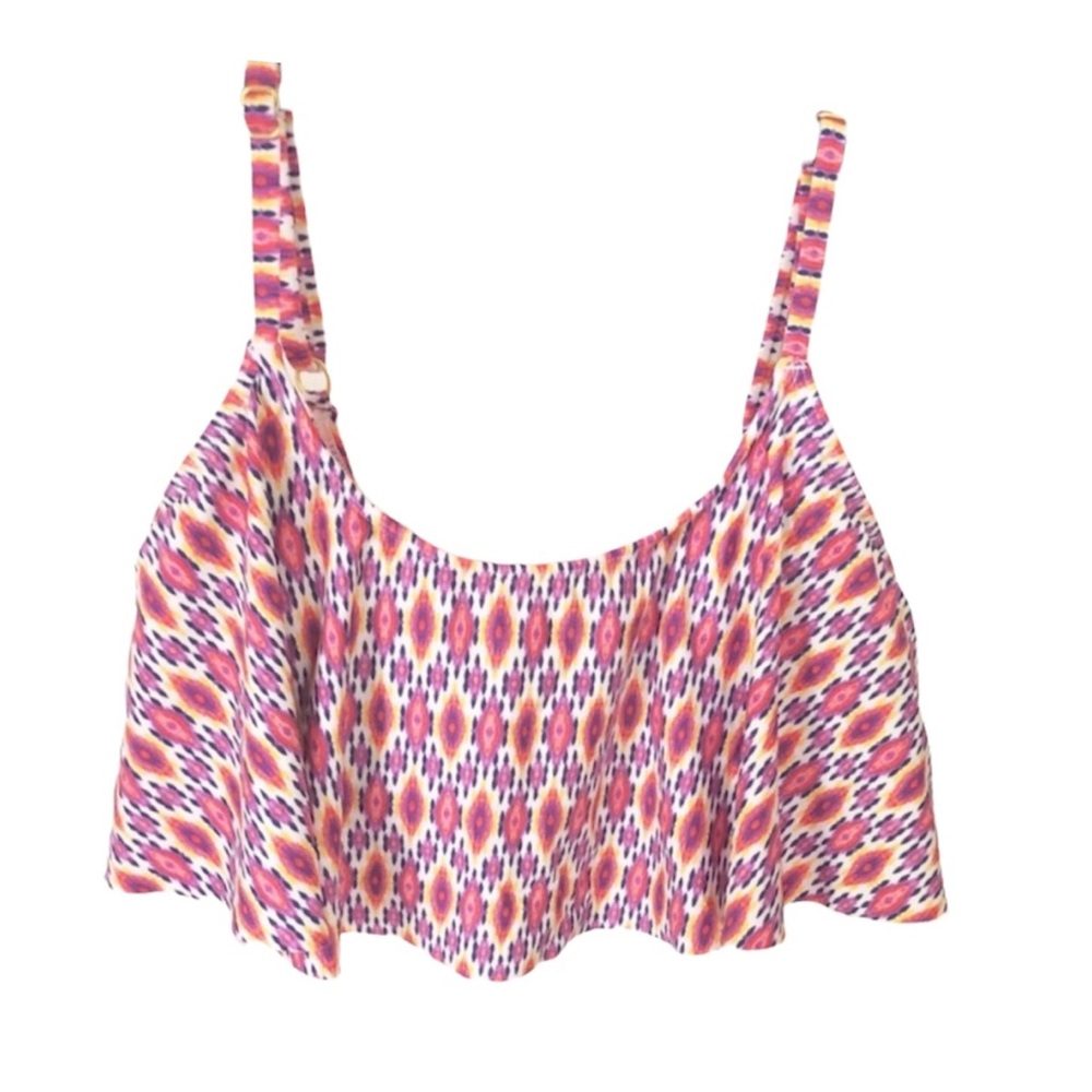 Kenneth Cole Reaction || Pink Patterned Swim Top || Medium